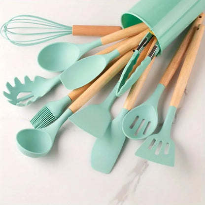 Heat-Resistant Silicone Kitchen Utensils Set, 12-Piece