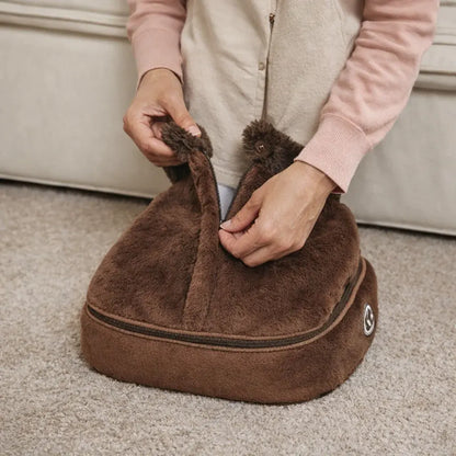 Heated Plush Vibrating Slippers for Cozy Foot Relaxation