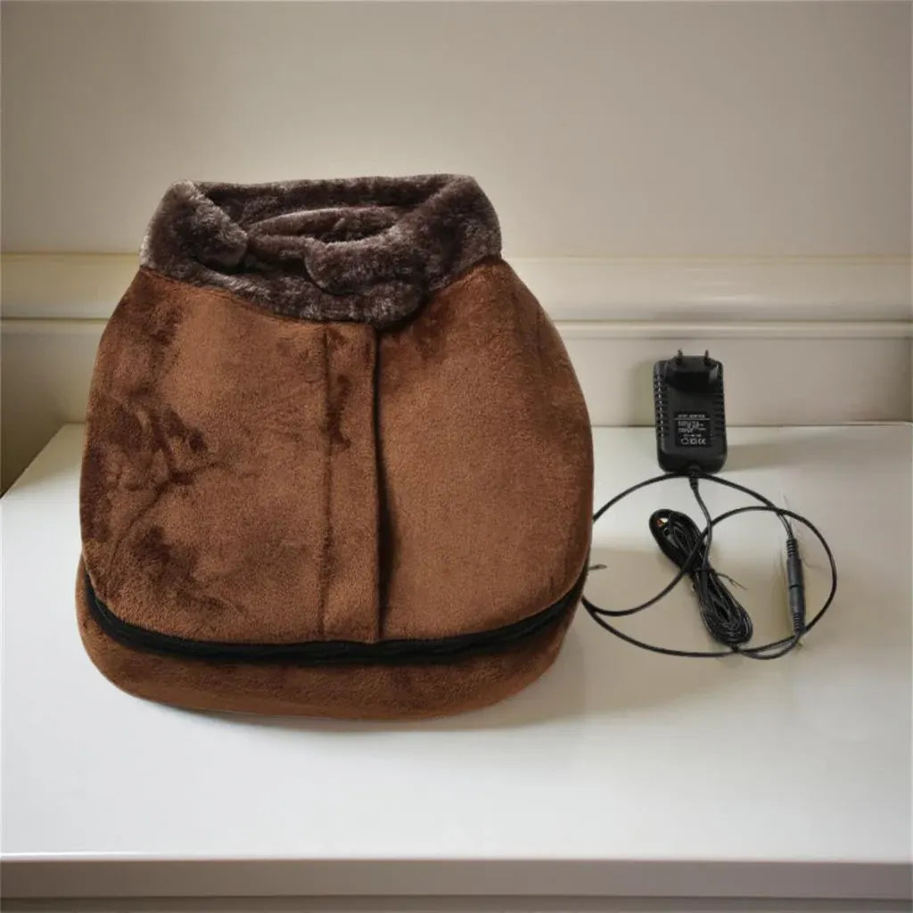 Heated Plush Vibrating Slippers for Cozy Foot Relaxation