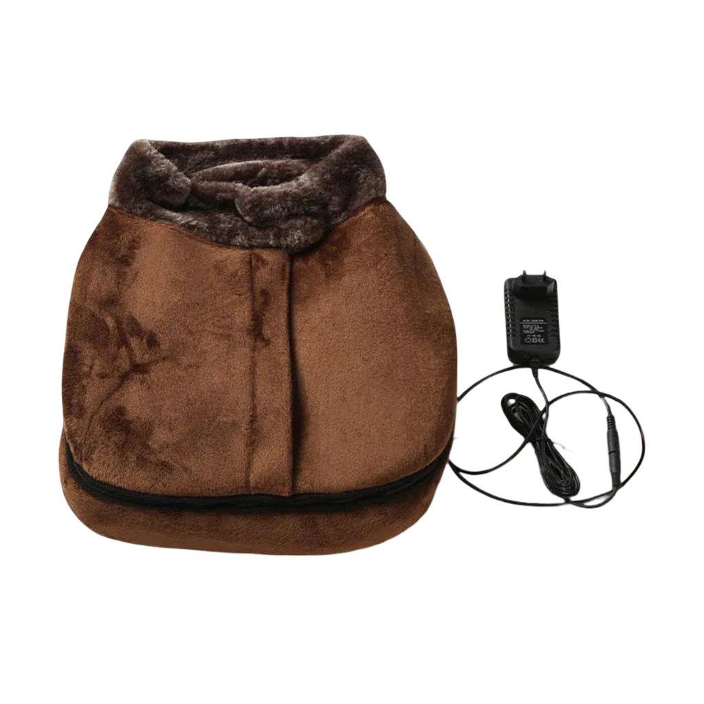 Heated Plush Vibrating Slippers for Cozy Foot Relaxation
