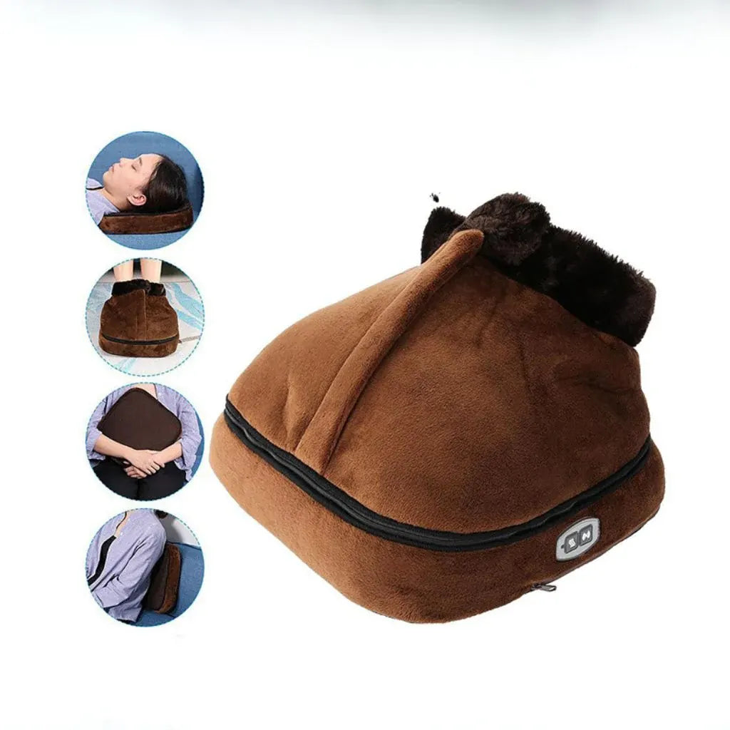 Heated Plush Vibrating Slippers for Cozy Foot Relaxation