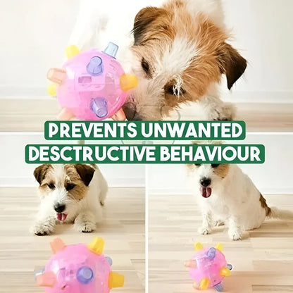 Interactive LED Bouncing Ball Toy for Dogs – Durable Plastic Rubber Jumping Design