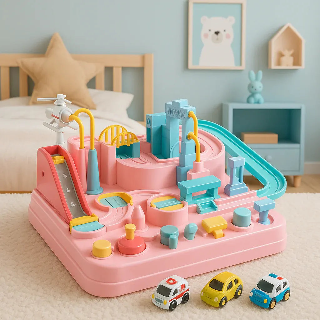 Kids City Adventure Race Track Puzzle Playset