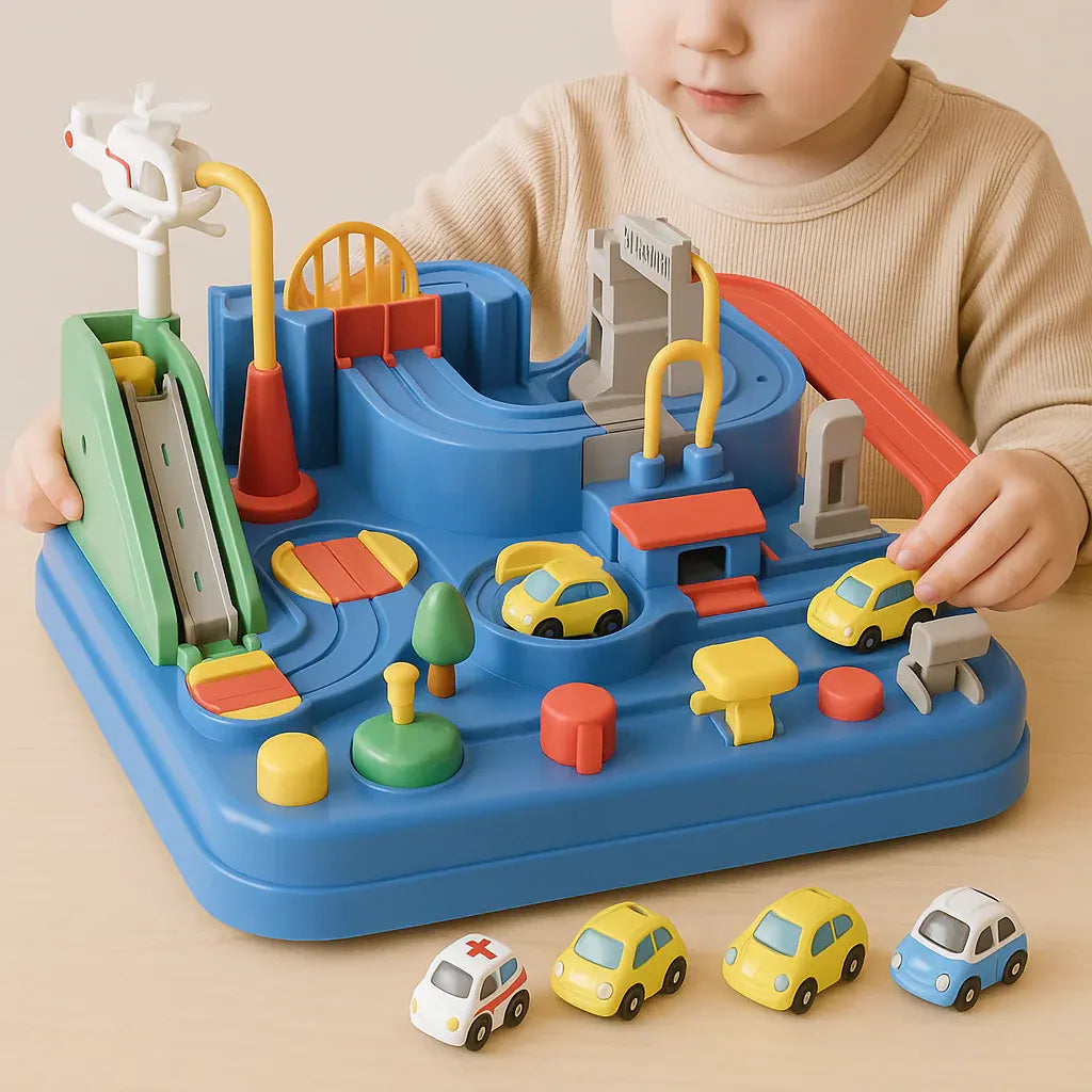 Kids City Adventure Race Track Puzzle Playset