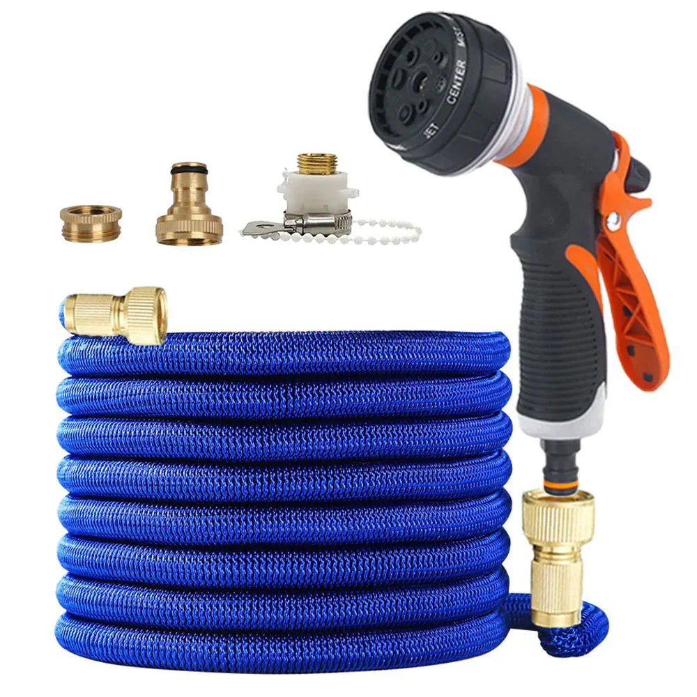 Kink-Resistant Flat Coil Non-Expanding Garden Hose with Storage
