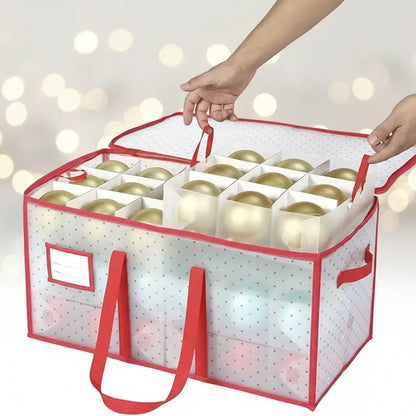 Large Zippered Plastic Christmas Ornament Storage Container