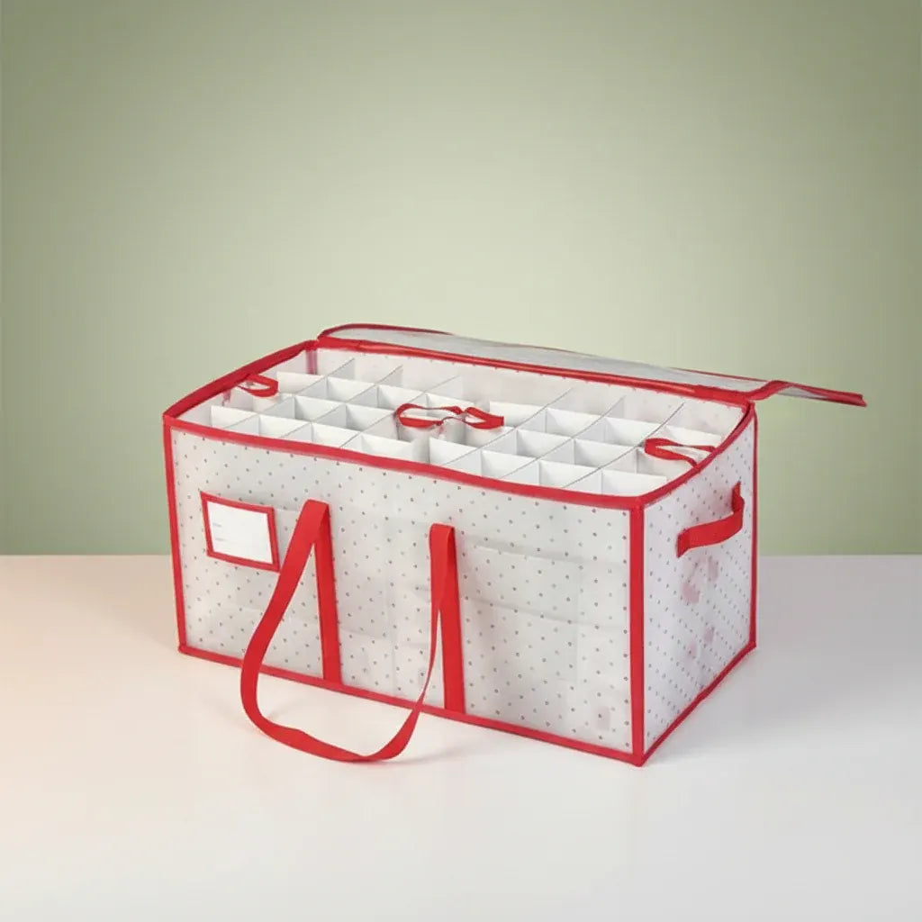 Large Zippered Plastic Christmas Ornament Storage Container