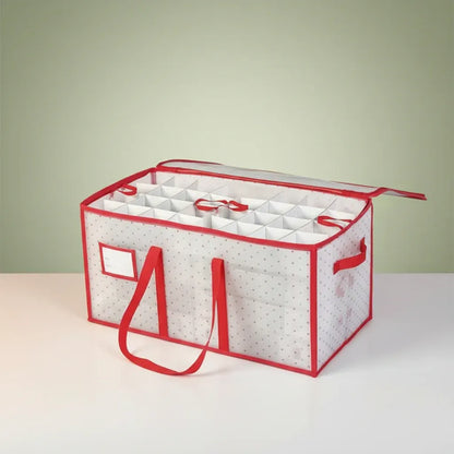 Large Zippered Plastic Christmas Ornament Storage Container