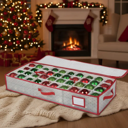 Large Zippered Plastic Christmas Ornament Storage Container