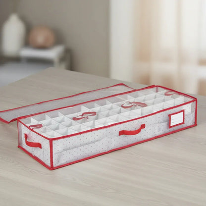 Large Zippered Plastic Christmas Ornament Storage Container