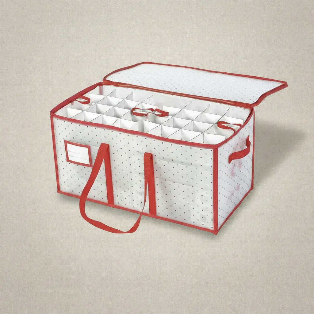Large Zippered Plastic Christmas Ornament Storage Container