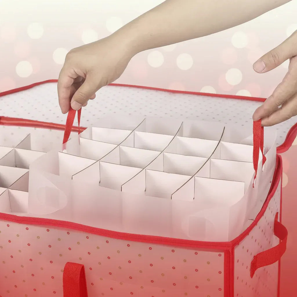Large Zippered Plastic Christmas Ornament Storage Container