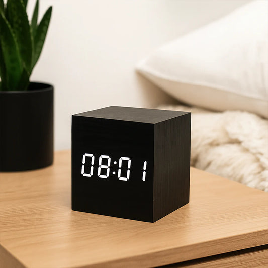 LED Digital Cube Display Alarm Clock