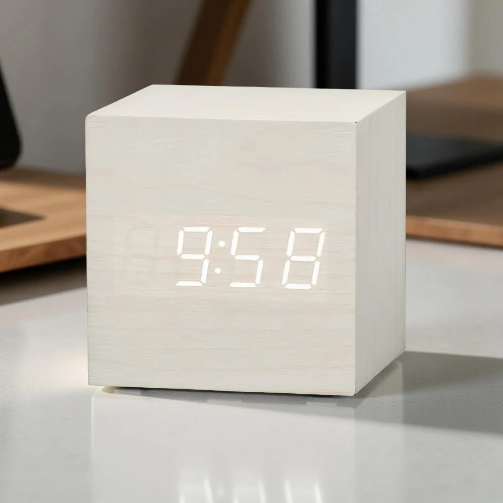 LED Digital Cube Display Alarm Clock