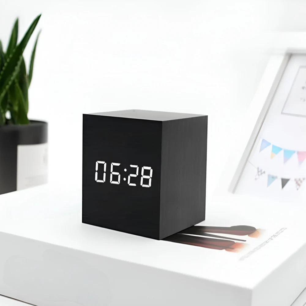 LED Digital Cube Display Alarm Clock
