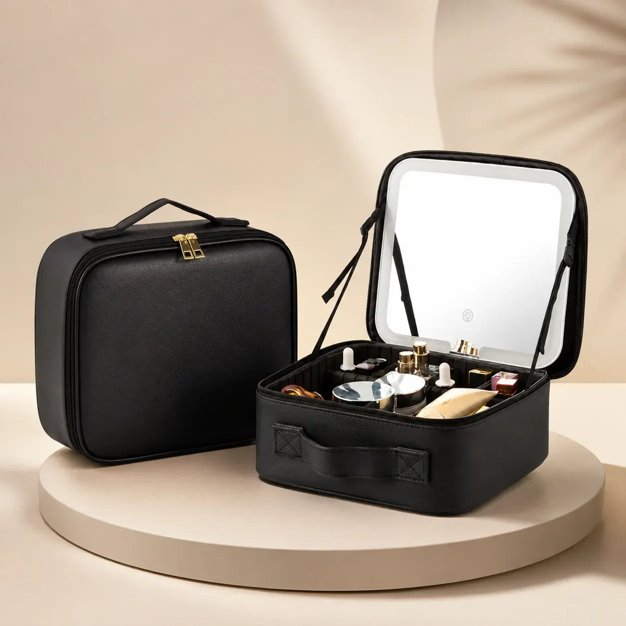 LED Mirror Cosmetic Organizer Portable Travel Makeup Case - Mother's Day Gift