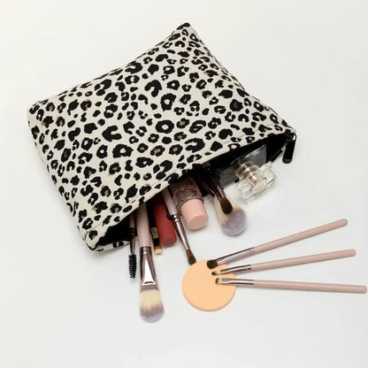 Leopard Print Cosmetic Pouch Travel Makeup Organizer - Mother's Day Gift