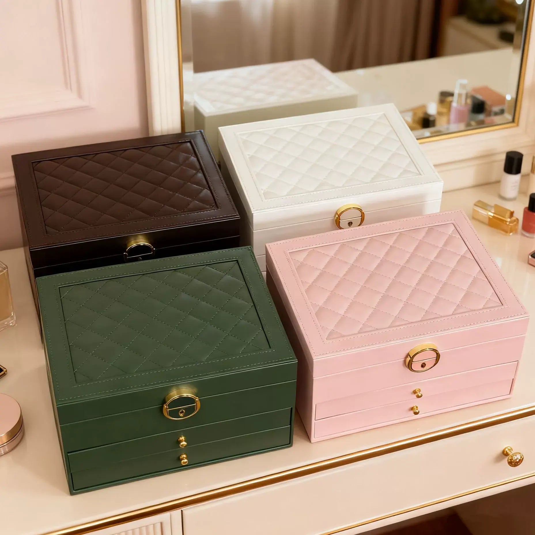 Lockable Jewelry Storage Case - Mother's Day Gift Organizer Box