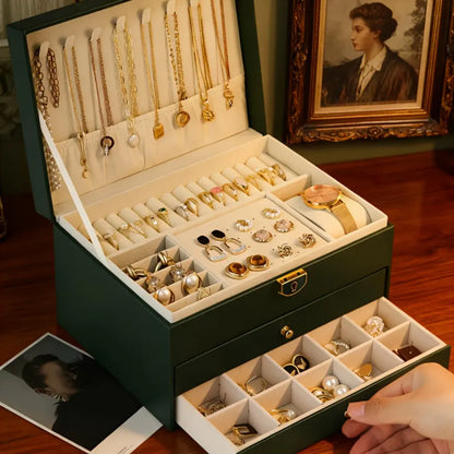 Lockable Jewelry Storage Case - Mother's Day Gift Organizer Box