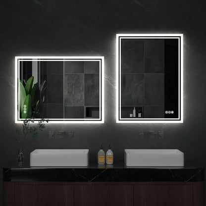 LuvoGlow Frameless LED Bathroom Mirror with Dimmable Anti-Fog Feature