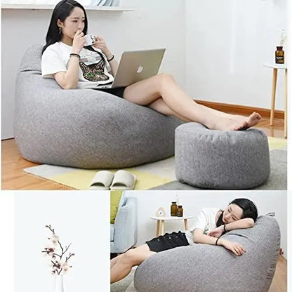 Luxury Linen Bean Bag – Ergonomic and Stylish Comfort Seat