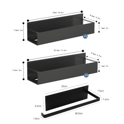 Magnetic Spice Rack Organizer Metal Wall-Mounted Refrigerator Storage Shelf