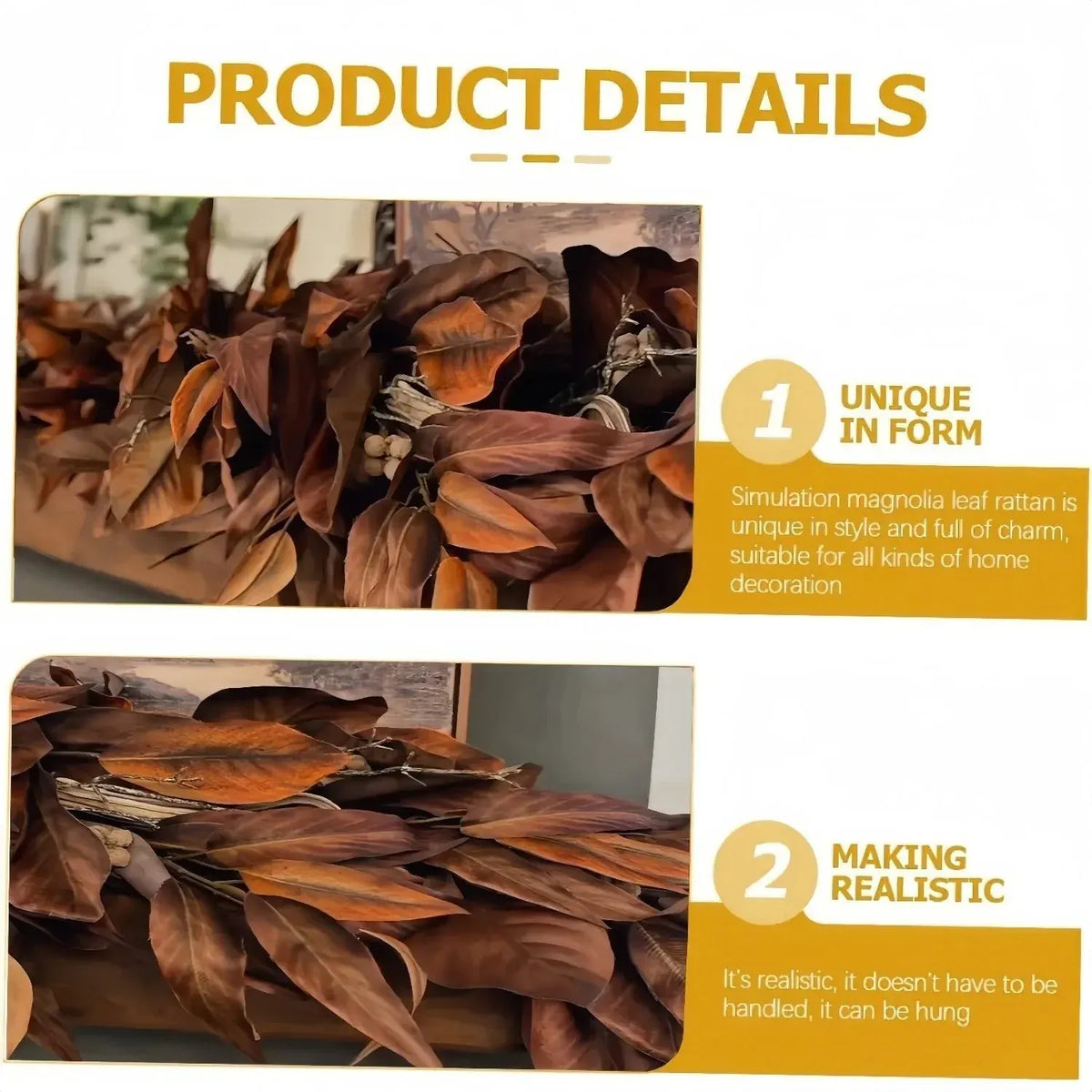 Magnolia Leaf Garland for Autumn Decor