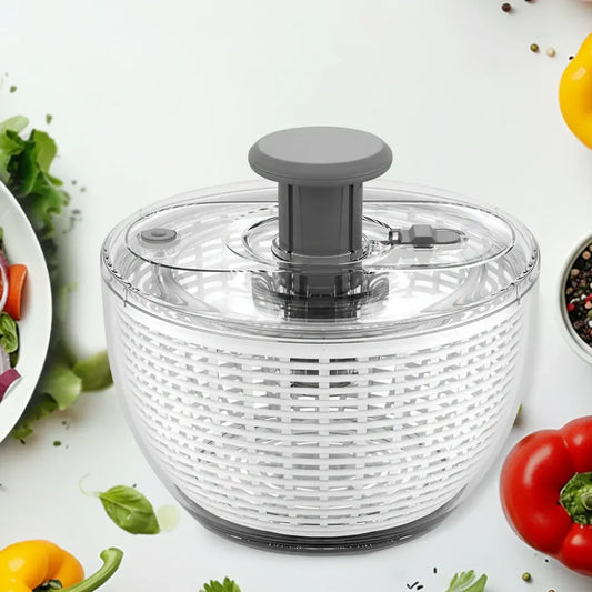Manual Pump Vegetable Dryer Bowl with Salad Spinning Basket