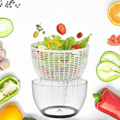 Manual Pump Vegetable Dryer Bowl with Salad Spinning Basket