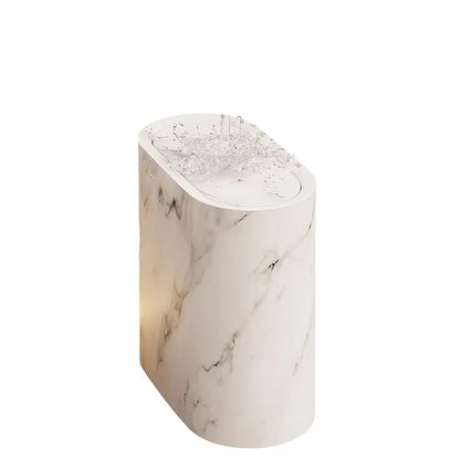 Marble Pattern Waste Bin | Modern Lidded Trash Can for Bathroom & Kitchen
