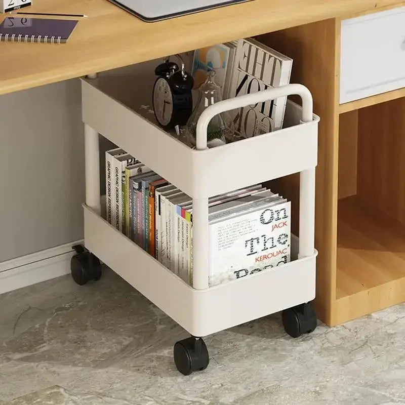 Mobile Library Cart with Rolling Wheels