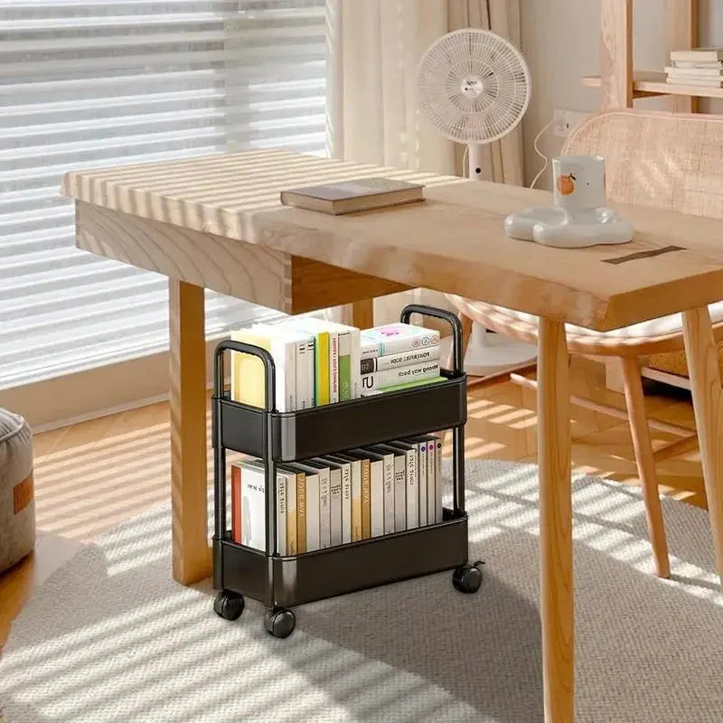Mobile Library Cart with Rolling Wheels