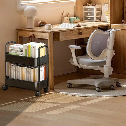 Mobile Library Cart with Rolling Wheels