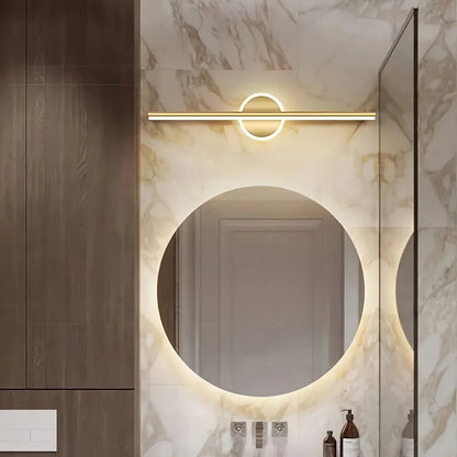 Modern LED Wall Mirror Light | Sleek Black & Gold Sconce Lamp