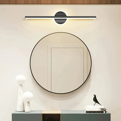 Modern LED Wall Mirror Light | Sleek Black & Gold Sconce Lamp