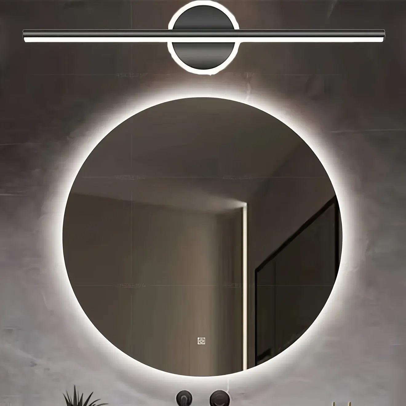 Modern LED Wall Mirror Light | Sleek Black & Gold Sconce Lamp