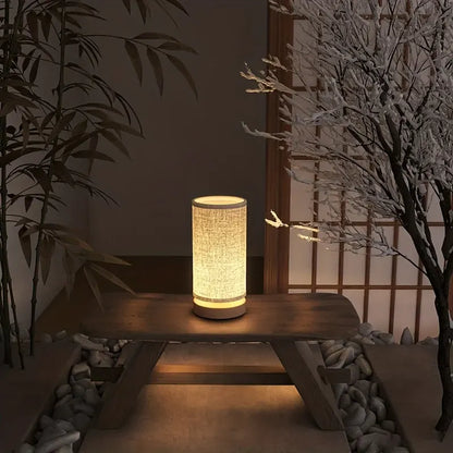 Modern Wooden Bedside Lamp with USB Charging Port