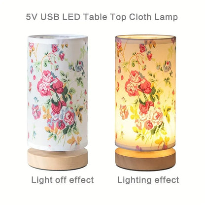 Modern Wooden Bedside Lamp with USB Charging Port