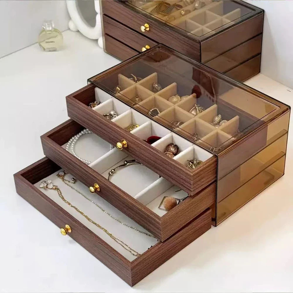 Mother's Day Jewelry Storage Case with Drawer Organizer Display