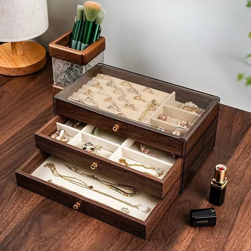 Mother's Day Jewelry Storage Case with Drawer Organizer Display