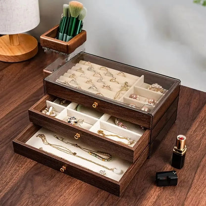 Mother's Day Jewelry Storage Case with Drawer Organizer Display