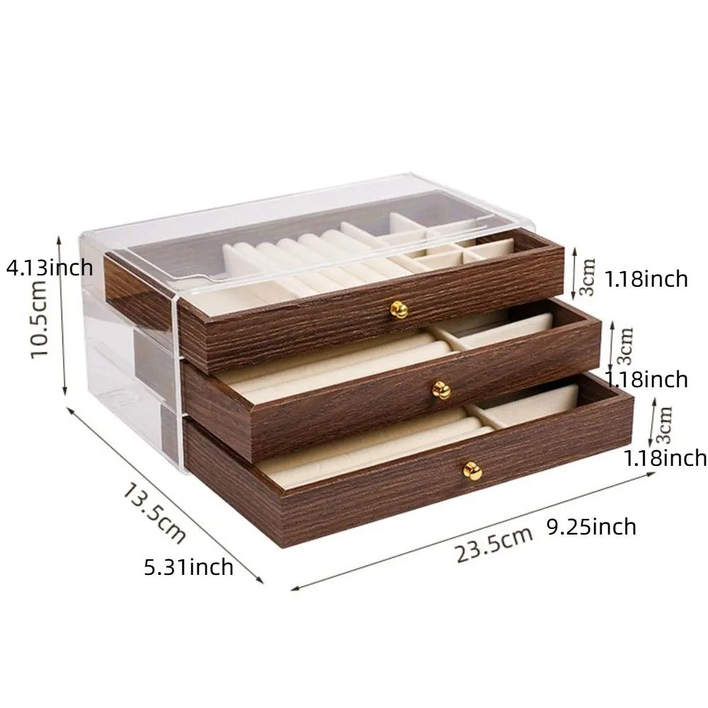 Mother's Day Jewelry Storage Case with Drawer Organizer Display