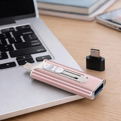 Multi-Connector USB Flash Drive for Phone and Computer Storage