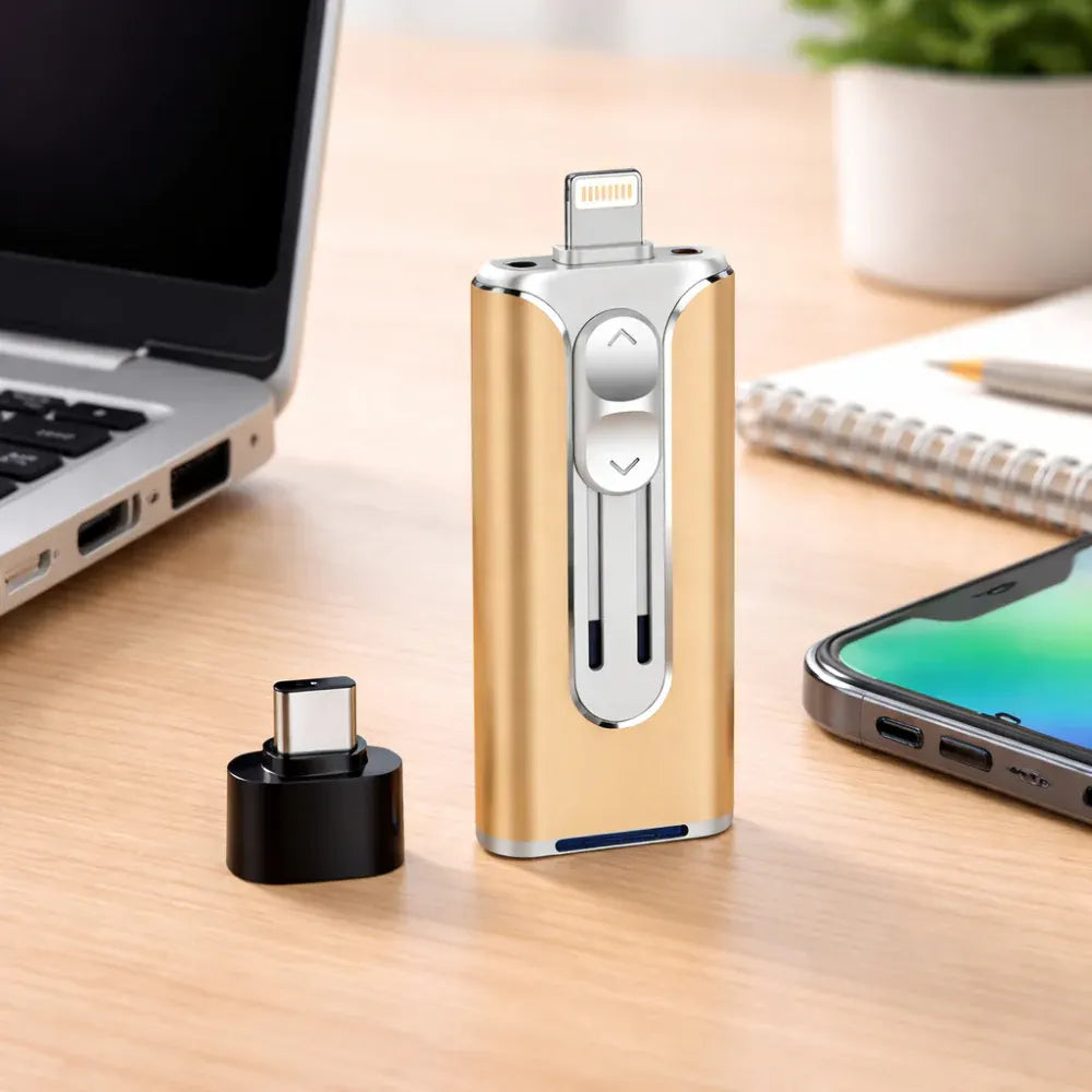Multi-Connector USB Flash Drive for Phone and Computer Storage