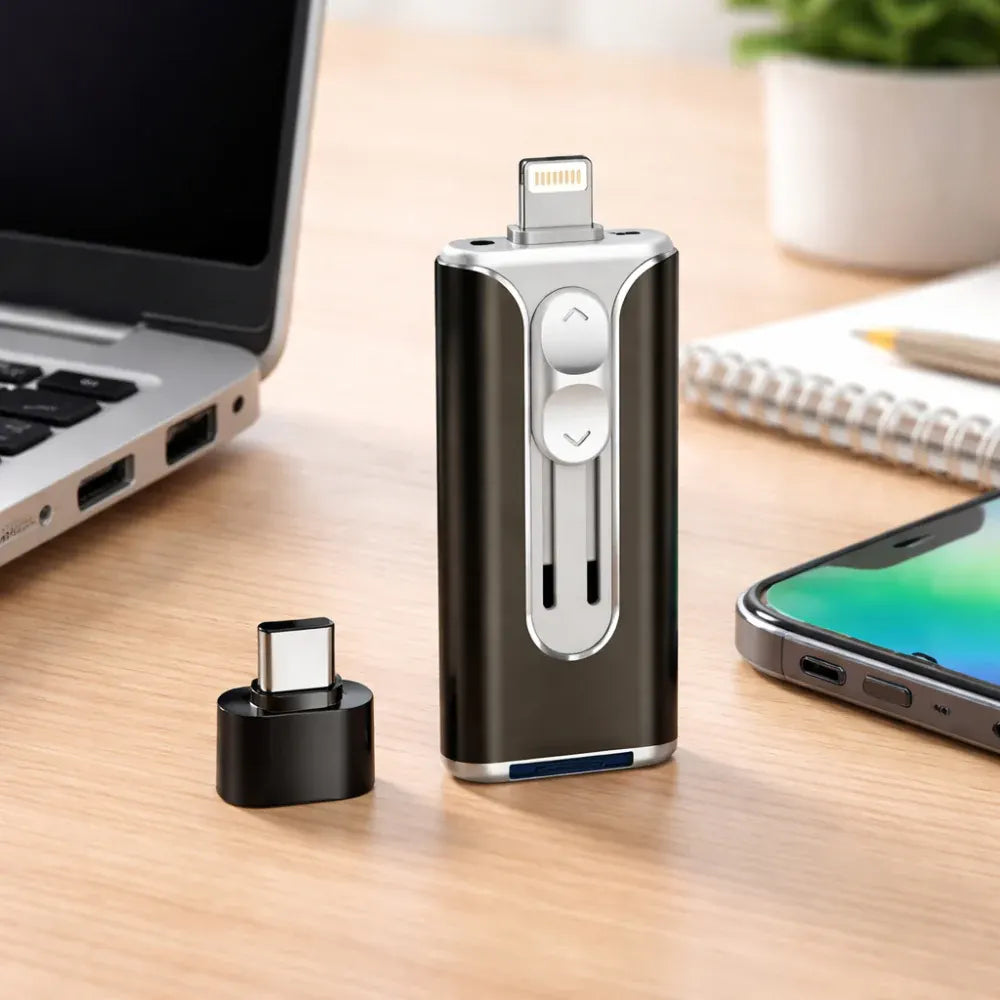 Multi-Connector USB Flash Drive for Phone and Computer Storage