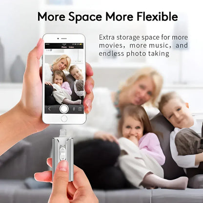 Multi-Connector USB Flash Drive for Phone and Computer Storage