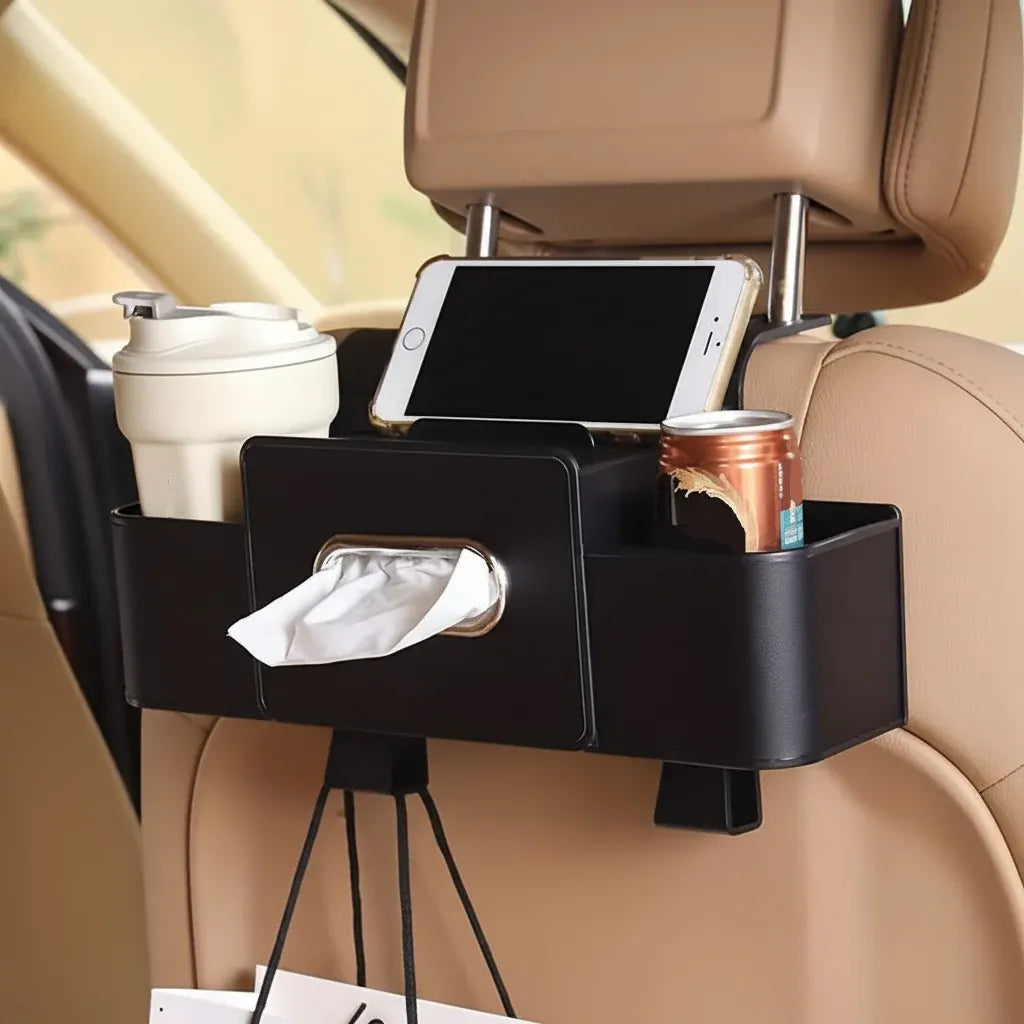 Multifunctional Backseat Car Organizer with Cup Holder Storage Box