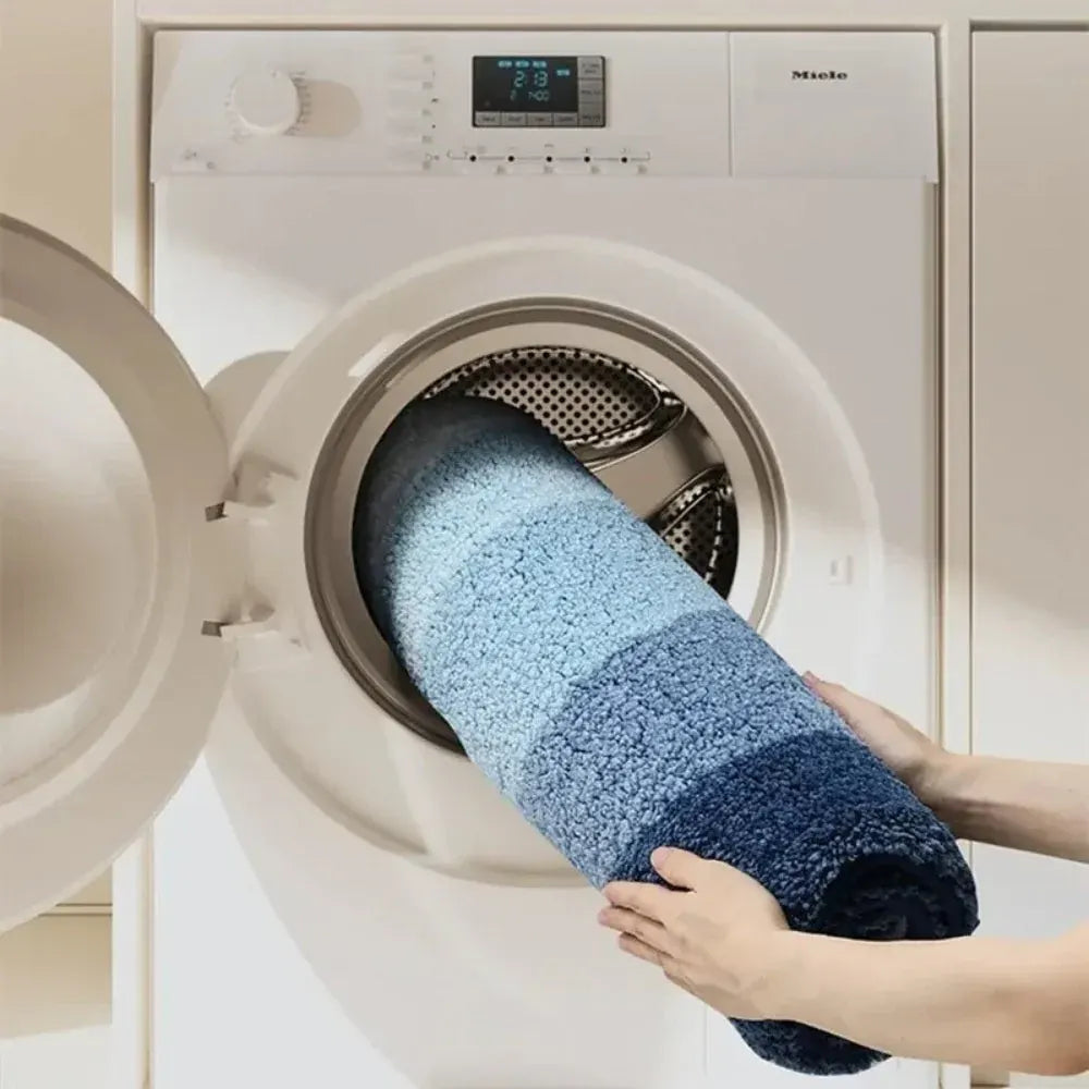 Non-Slip Bath Mat with Coastal Wave Pattern