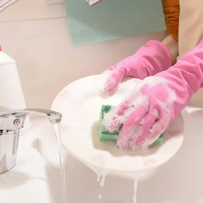 Non-Slip Rubber Gloves Set for Kitchen Cleaning and Gardening Protection