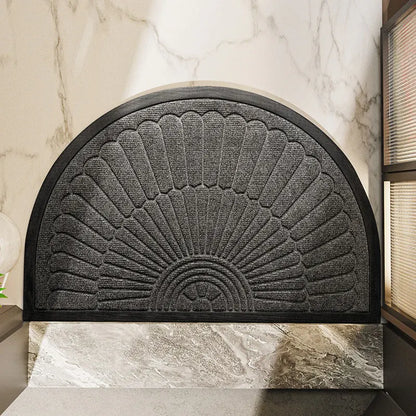 Non-Slip Semi-Circular Rubber Entryway Door Mat